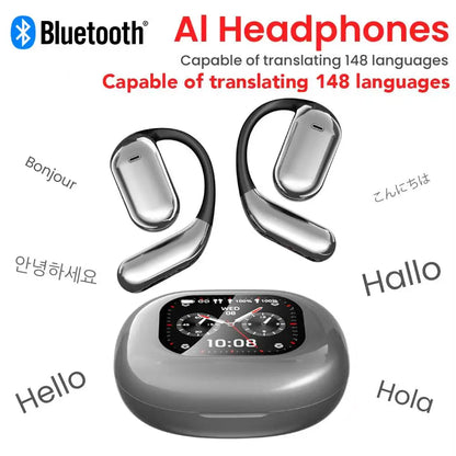 [AI Earphone]Translator IPX7 Bluetooth5.4 Earphones Sleep ASMR Headset Open Ear Real Time AI Wireless Headphones Office Travel