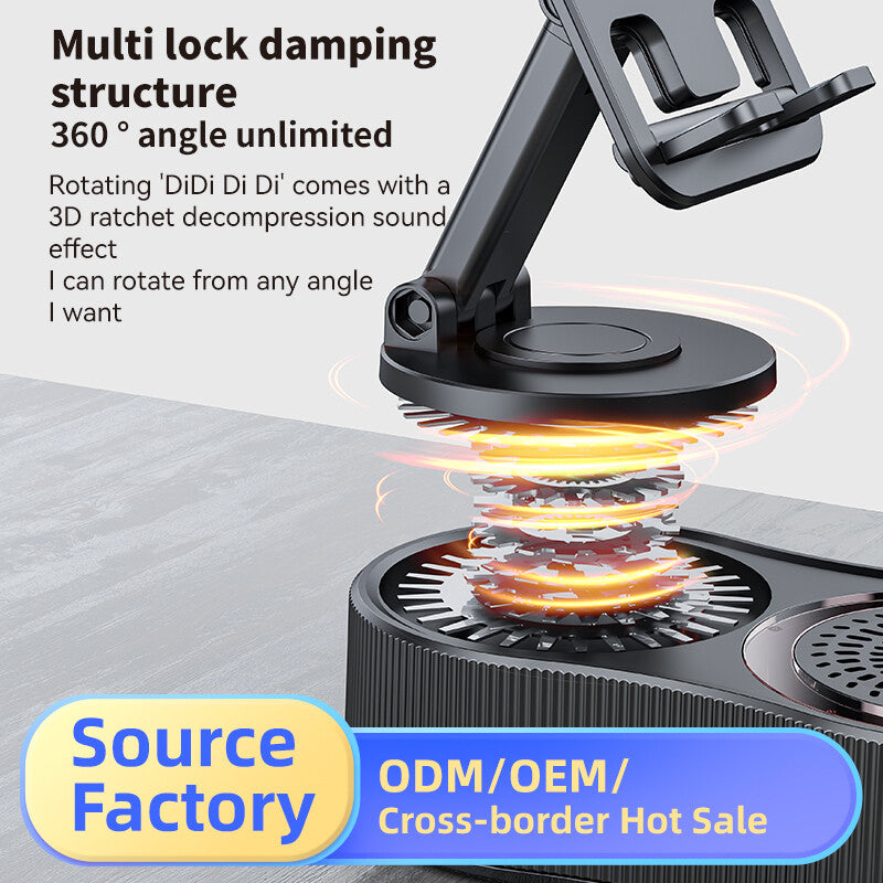 Wireless Bluetooth Fold. Speaker Phone Holder Emergency Rechargeable with Light