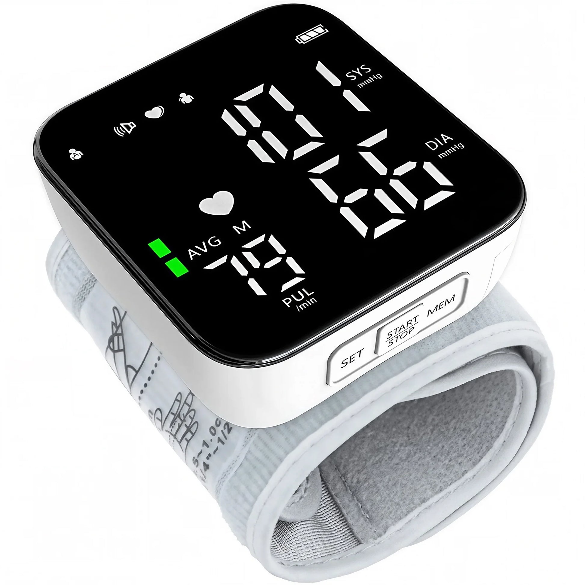 Automatic Wrist Blood Pressure Monitor, Adjustable Wrist Cuff, Portable BP Cuff Accurate Digital Heart Rate Monitor, Large LCD Talking BP Monitor for Home Travel